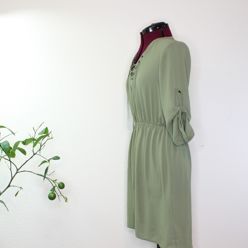 Sold Mossimo Army Green Sheer 3/4 sleeve - Picture 3 of 14